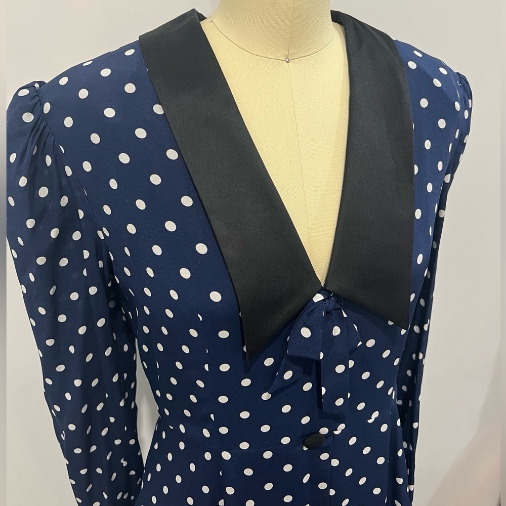 Alessandra Rich Silk Polka Dot Mini Dress • Size 38/4 • Navy/White NWOT RARE - Picture 7 of 7